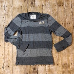 A&F pullover striped grey XL excellent